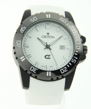 Croton Mens Sports Quartz Date White Rubber Strap Watch CX328010WSWH