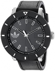 adidas Men's ADH2998 Amsterdam Stainless Steel Watch with Black Leather Band