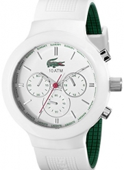 Lacoste Mens 2010653 Boneo Green and White Stainless Steel Watch with Silicone Band