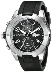 Lacoste Men's 2010759 Tonga Silver-Tone Watch with Black Band