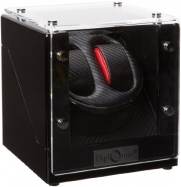 Diplomat 31-475 Double Black Wood Finish Watch Winder with Black Carbon Fiber Interior and Japanese Mabuchi Motor  Watch Winder