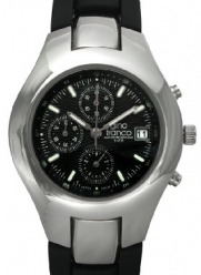 gino franco Men's 983BK Round Stainless Steel Chronograph with Black Ion-Plated Bracelet Watch