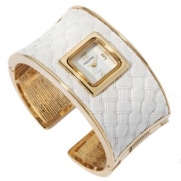 Pedre Women's Gold-tone Quilted Cuff Watch- 3400GX