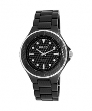 Roberto Bianci Unisex Black Ceramic Watch with Stamped Design-B279BLK