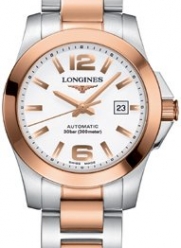 Longines Conquest White Dial Steel and Rose Gold Automatic Ladies Watch L32765167