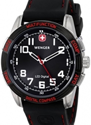 Wenger Men's 70430 Nomad Compass Red LED Black Silicone Strap Watch