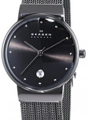 Skagen Women's 355SMM1 White Label Analog Display Quartz Black Watch