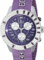 Christian Dior Unisex CD11431JR001 Christal Chronograph Diamond Purple Dial Watch