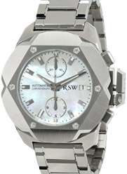 RSW Men's 4400.MS.S0.21.D0 Nazca Stainless-Steel Mother-of-Pearl Diamond Automatic Chronograph Watch