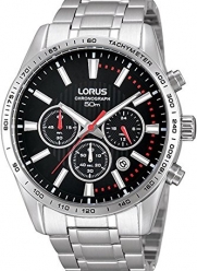LORUS RT343DX-9,Men's Chronograph,Stainless Steel case & Bracelet,Black Dial,50m WR,With Box,RT343DX9