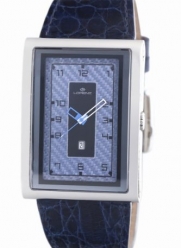 Lorenz Men's 025922CC TB7 Big Rectangular Blue Leather Band Watch