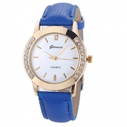 Fashion Women Diamond Analog Leather Quartz Wrist Watch Watches (D)