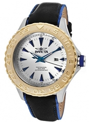 Invicta Men's 12615 Pro Diver Stainless Steel Watch With Black/Blue Leather Strap