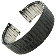 16-21mm Speidel Twist-O-Flex Black Ion Durable Coating Stainless Watch Band 1366