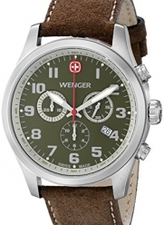 Wenger Men's 71001 Amazon-Exclusive Stainless Steel Watch with Brown Leather Band