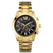 GUESS Men's U0193G1 Gold-Tone Chrongraph Watch with Date Function