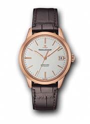 Jaeger LeCoultre Geophysic Date Automatic Silver Dial Brown Leather Mens Watch Q8012520