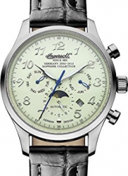 Ingersoll Men's IN1410WH Santa Ana Stainless Steel Watch with Black Leather Band