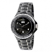 Oniss Women's Pearl 46mm Black Steel Bracelet Ceramic Case Swiss Quartz Analog Watch ON8015-LDD/BK