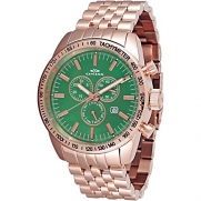 Oniss Men's Ricchezza 55mm Steel Bracelet & Case Swiss Quartz Green Dial Analog Watch ON8289-MRG-GN