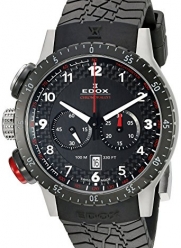 Edox Men's 10305 3NR NR Chronorally Stainless Steel Watch With Black Rubber Band