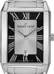 Pierre Petit Women's P-779C Serie Paris Black Dial Stainless-Steel Bracelet Date Watch