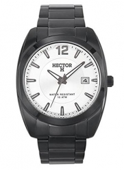 Hector Men's 667062 Silver Dial Black PVD Bracelet Date Watch