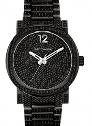 Wittnauer WN3008 Black Ion Crystal Pave Setting Stainless Steel Men's Watch