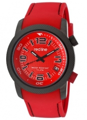 red line Men's RL-50043-BB-05-RD Octane Black Ion-Plated Stainless Steel and Red Silicone Watch