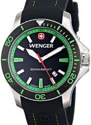 Wenger Men's 01.0641.108 Sea Force 3H Analog Display Swiss Quartz Black Watch