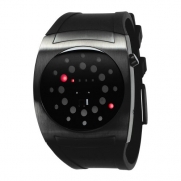 01TheOne Unisex #L202R3 Lightmare Red LED Black Rubber Watch