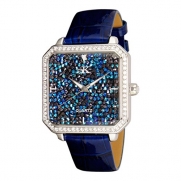 Adee Kaye Stars AK9112-L/BU 46.37x38.74mm Brass Case Blue Calfskin Mineral Women's Watch