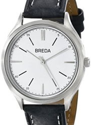 Breda Men's 1680B Silver-Tone Watch with Black Band