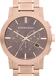Burberry Taupe Chronograph Dial Rose Gold Plated Steel Mens Watch BU9353