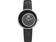 Danish Design Iv13q991 Titanium Case Black Leather Band And Dial Women's Watch