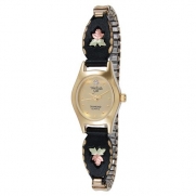 Black Hills Gold Analog Champagne Dial Ladies Black Coated Watch 9-WB111-GL