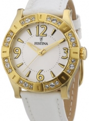 Festina Women's F16580/1 White Leather Analog Quartz Watch with White Dial
