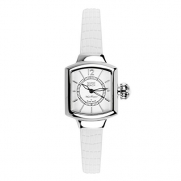 Glam Rock Miami Beach Art Deco collection MBD27220 Stainless Steel Case White Silicone Mineral Women's Watch