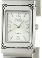 Golden Classic Women's 2236-silver Inspirational Gem Ten Commandments Religious Theme Bangle Watch