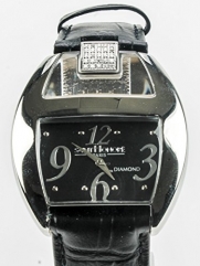 Saint Honore Charisma Watch Black Leather Strap, Diamonds 0.15 Ct - 7250111NBN