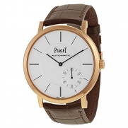 Piaget Altiplano Automatic Silver Dial Brown Leather Mens Watch G0A35131