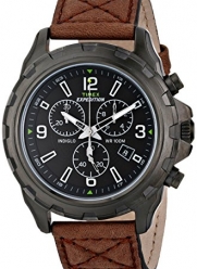 Timex Men's T499869J Expedition Rugged Black Watch with Brown Strap