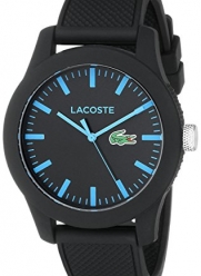 Lacoste Men's 2010791 Lacoste.12.12 Black Watch with Silicone Band