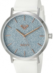 Roxy Women's RX/1008BLSV THE ROYAL Silver-Tone and White Silicone Strap Watch