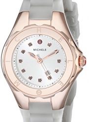 MICHELE Women's MWW12P000010 Jellybean Topaz-Accented Rose Gold-Tone Stainless Steel Watch