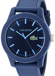 Lacoste Men's 2010765 Lacoste.12.12 Blue Resin Watch with Textured Silicone Band