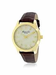 Kenneth Cole New York KCW2021 Three-Hand Brown Leather Crystals Womens Watch