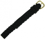 Speidel 12mm Braided Leather Woven Black Watch Band Ladies