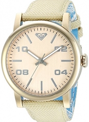 Roxy Women's RX/1000RGRG THE VICTORIA Rose Gold-Tone and Cream Canvas Strap Watch