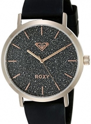 Roxy Women's RX/1008BKRG The Royal Rose Gold-Tone Stainless Steel Watch With Black Silicone Band